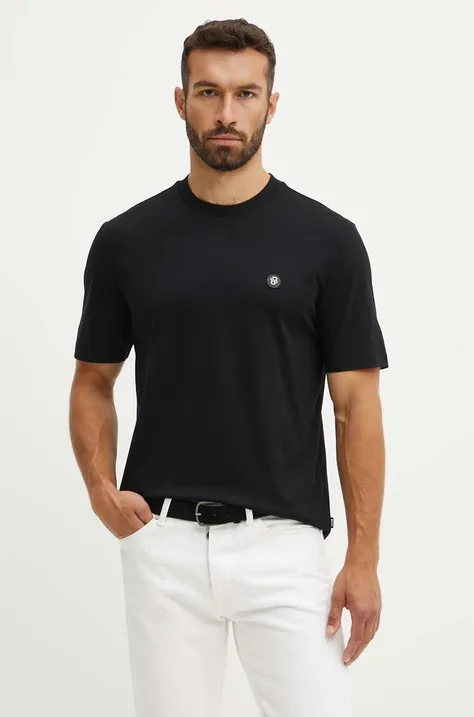 Bavlnené tričko BOSS pánske, čierna farba, jednofarebné, 50520298