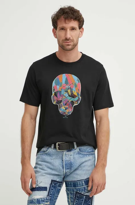 Βαμβακερό μπλουζάκι PS Paul Smith ανδρικό, χρώμα: μαύρο, M2R.011R.NP4689