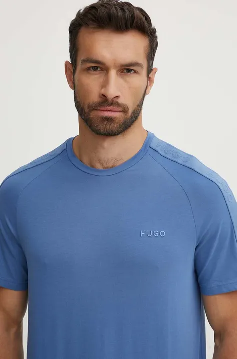 Домашна тениска HUGO в синьо с изчистен дизайн 50520480