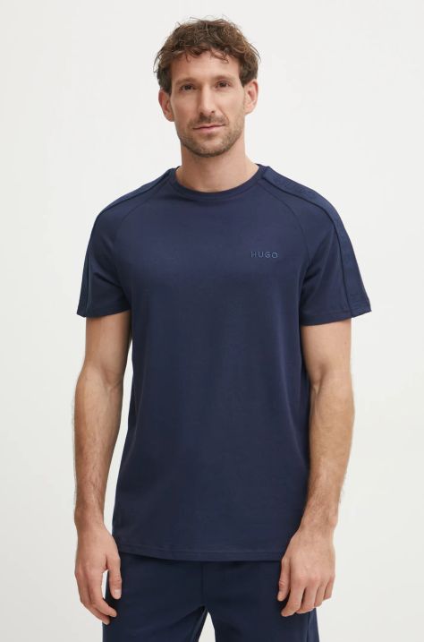 Домашна тениска HUGO в тъмносиньо с изчистен дизайн 50520480