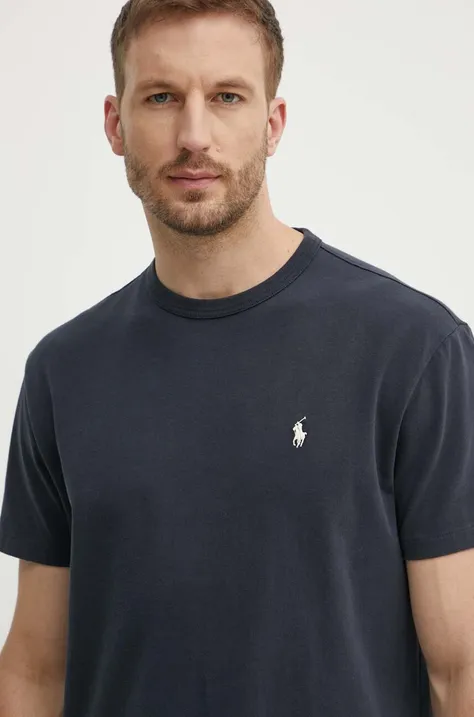 Bavlněné tričko Polo Ralph Lauren černá barva, 710916698