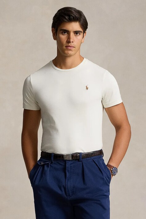Polo Ralph Lauren tričko pánske bavlnené béžové 710740727