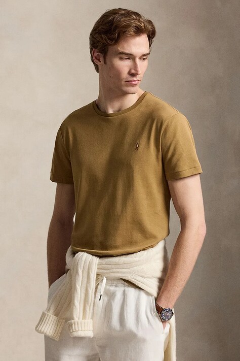 Polo Ralph Lauren T-shirt męski bawełniany zielony 710740727