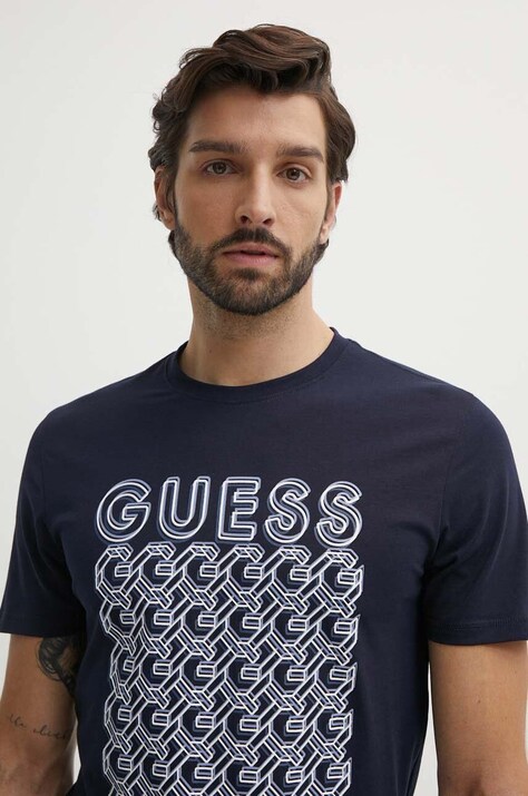 Μπλουζάκι Guess χρώμα: ναυτικό μπλε, M4YI29 J1314