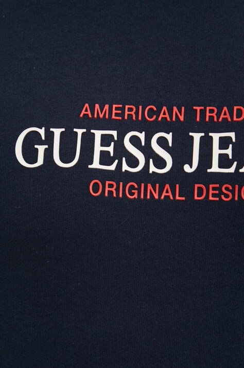 Бавовняна футболка Guess Jeans — AW24-TSM06D, темно-синій — фото 5