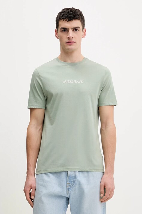 Βαμβακερό μπλουζάκι Guess Jeans ανδρικό, χρώμα: μπλε, M4YI52 K8HM0