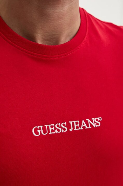 Бавовняна футболка Guess Jeans — AW24-TSM06E, червоний — фото 5
