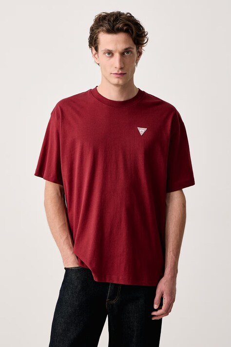 Guess Jeans T-shirt męski bawełniany bordowy M4YI46 K8FQ4