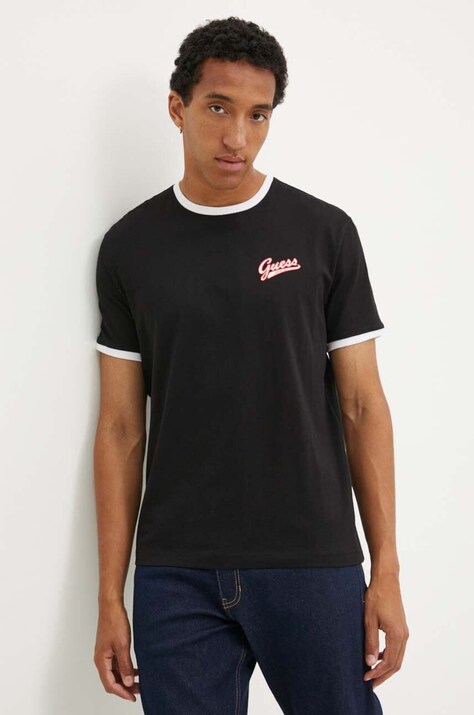 Guess Jeans t-shirt in cotone uomo colore nero M4YI43 K8FQ4
