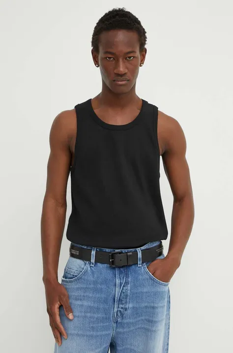 Bombažna kratka majica Won Hundred moška, črna barva, 1805-12025