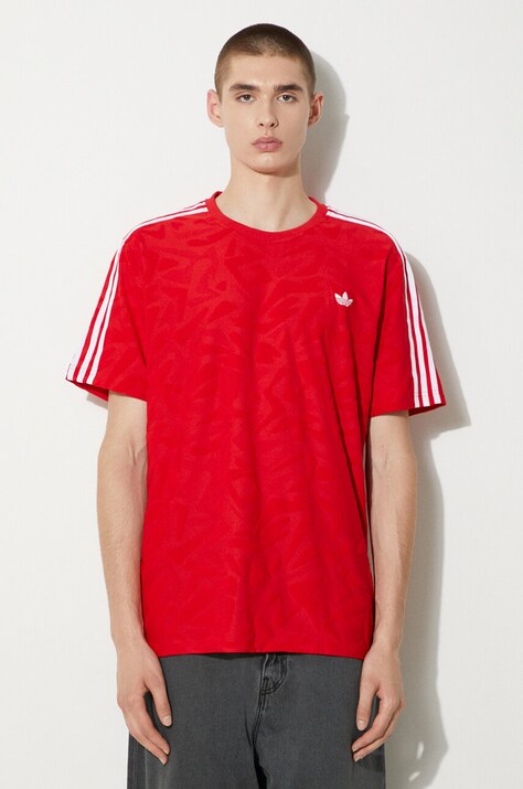 Majica kratkih rukava adidas Originals Premium Jersey za muškarce, boja: crvena, s uzorkom, IX7349