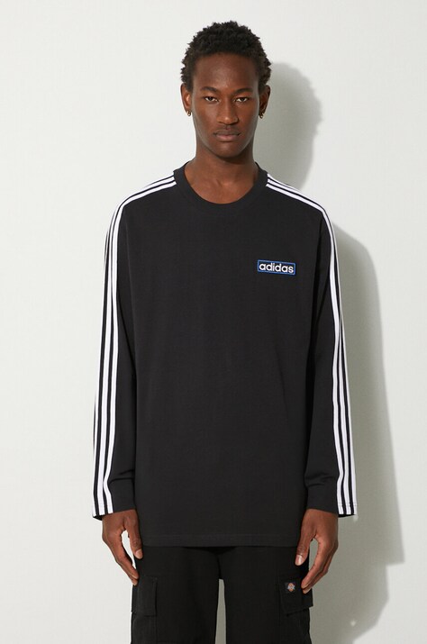 Памучна блуза с дълги ръкави adidas Originals Adibreak Longsleeve Tee в черно с апликация IY4850