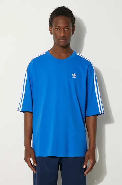 Памучна тениска adidas Originals Adicolor в синьо с апликация IZ2481