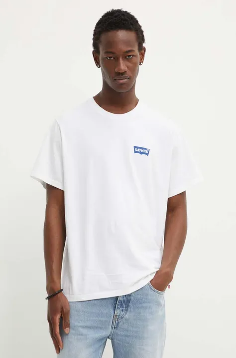 Βαμβακερό μπλουζάκι Levi's ανδρικό, χρώμα: άσπρο, A2082