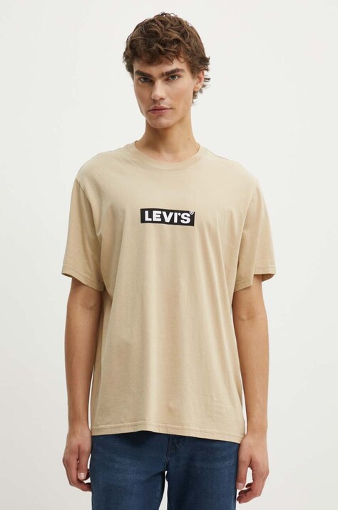 Levi's tricou din bumbac barbati, culoarea alb, cu imprimeu, A2082