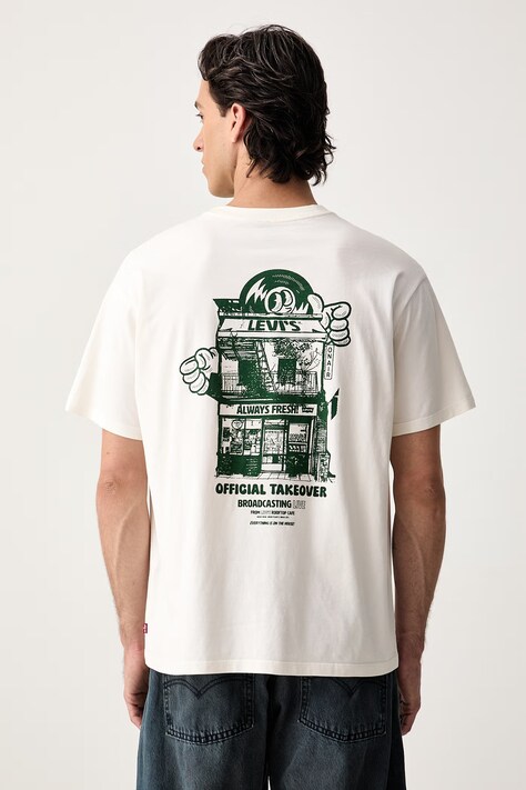 Levi's T-shirt męski bawełniany VINTAGE FIT GRAPHIC beżowy 87373