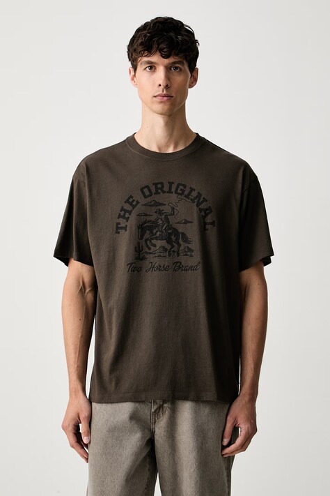 Levi's T-shirt męski bawełniany VINTAGE FIT GRAPHIC brązowy 87373