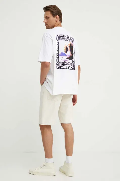 Levi's t-shirt bawełniany męski kolor biały z nadrukiem A5805