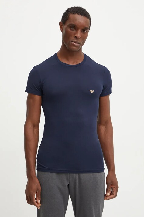 Emporio Armani Underwear tricou lounge culoarea albastru marin, neted, 111035 4F512