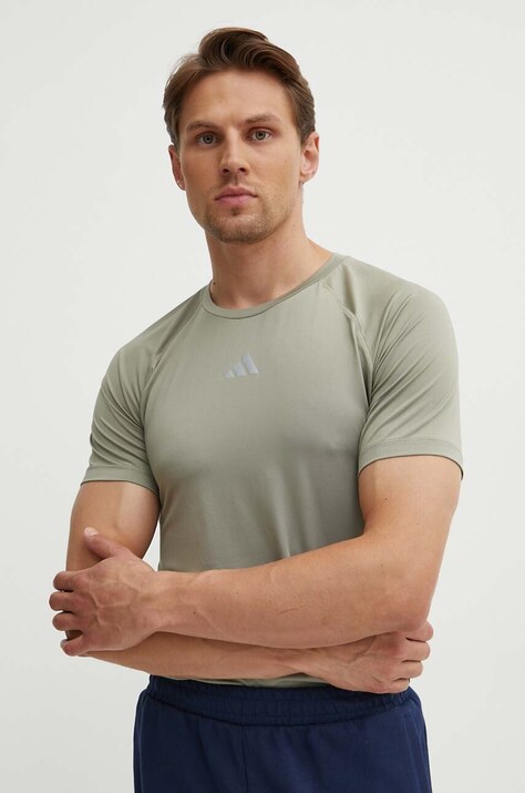 Μπλουζάκι προπόνησης adidas Performance Gym+ χρώμα: μπεζ, IR5875