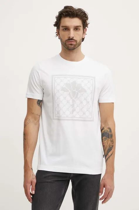 Βαμβακερό μπλουζάκι Joop! ανδρικό, χρώμα: άσπρο, 30042365