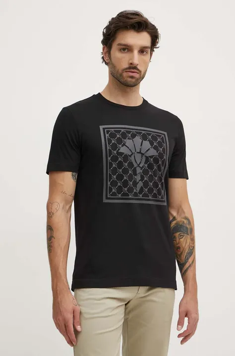 Pamučna majica Joop! za muškarce, boja: crna, s tiskom, 30042365