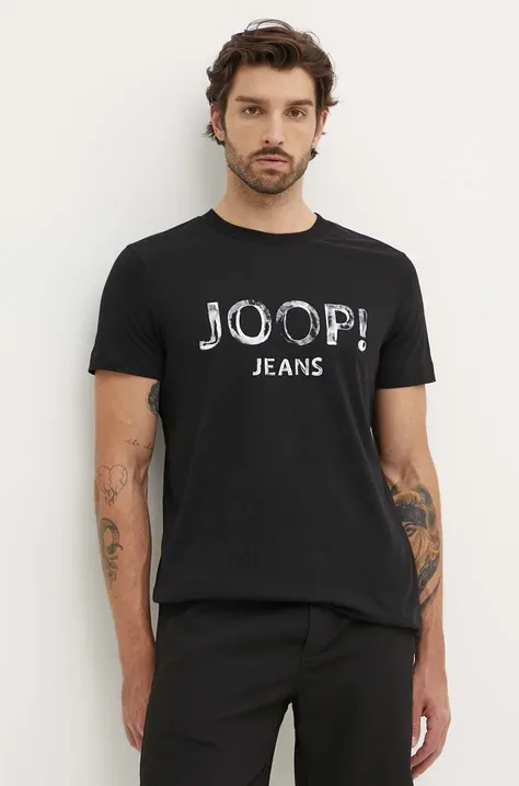 Хлопковая футболка Joop! мужской цвет чёрный с принтом 30042354