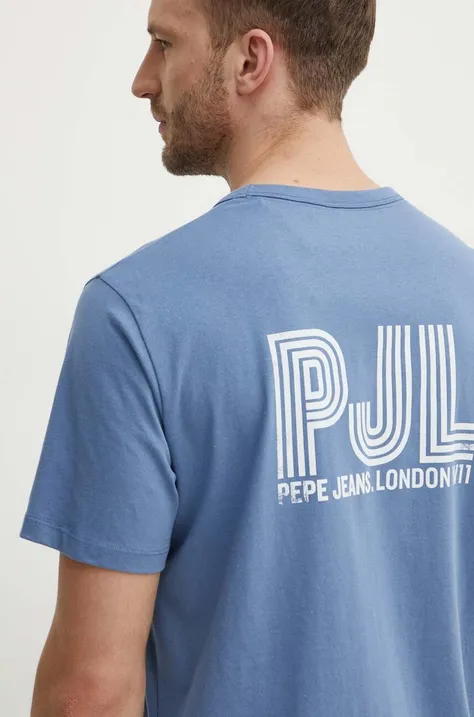 Бавовняна футболка Pepe Jeans AARON чоловіча з принтом PM509426