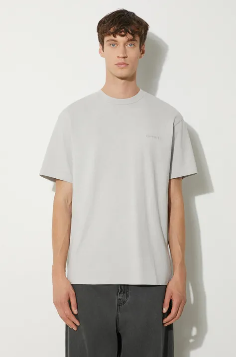 Carhartt WIP t-shirt bawełniany Duster Script męski kolor szary gładki I033622.29JGD