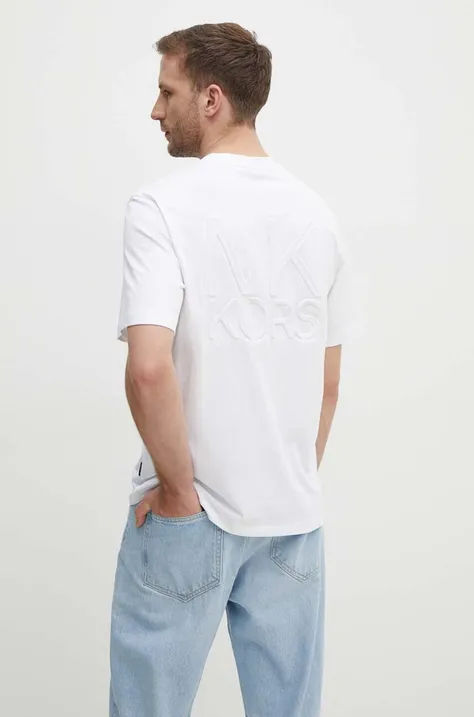 Michael Kors t-shirt bawełniany męski kolor biały gładki CT4525K1V2