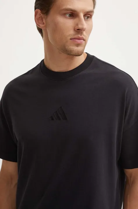 Bavlněné tričko adidas All SZN černá barva, s aplikací, IY4150