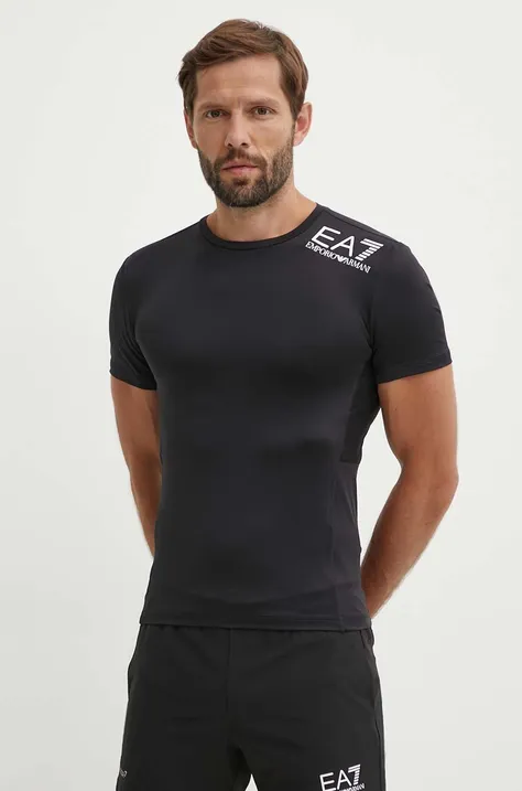 Kratka majica za vadbo EA7 Emporio Armani črna barva, PJ3UZ.8NPT12