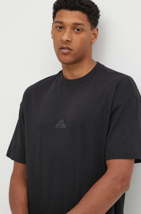 adidas tricou City Escape barbati, culoarea negru, neted, JF3704