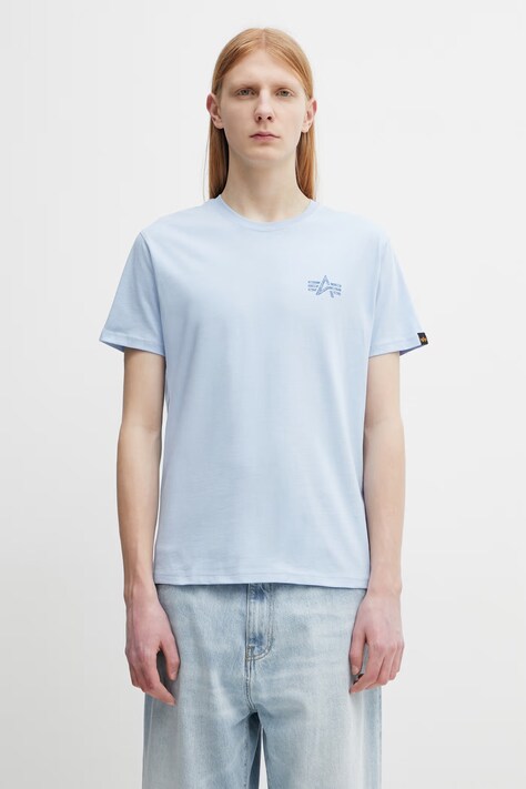 Alpha Industries T-shirt męski bawełniany niebieski 148516