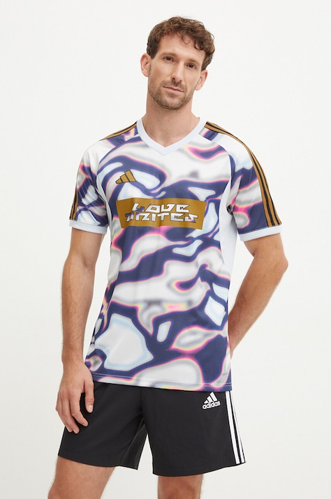 Тениска за трениране adidas Performance Pride в синьо с десен IW3956