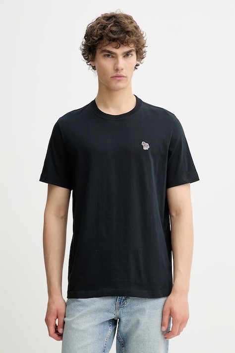 PS Paul Smith tricou din bumbac culoarea bleumarin, uni, M2R.011R.KZEBRA