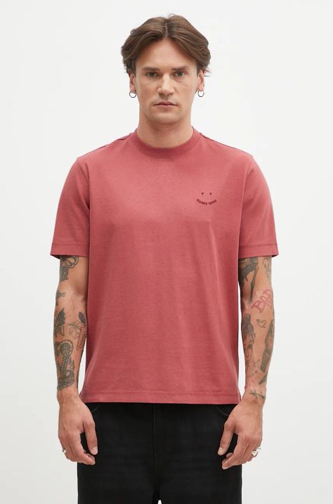 PS Paul Smith t-shirt in cotone uomo colore rosa con applicazione M2R.965XE.N22116