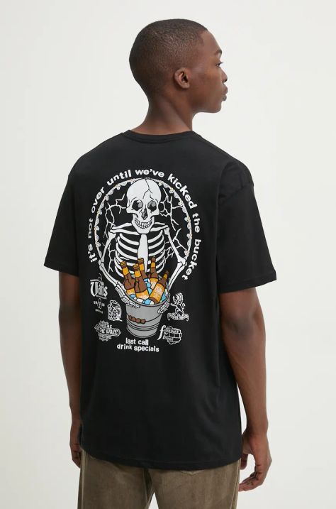 Vans t-shirt bawełniany męski kolor czarny z nadrukiem VN000KA2BLK1