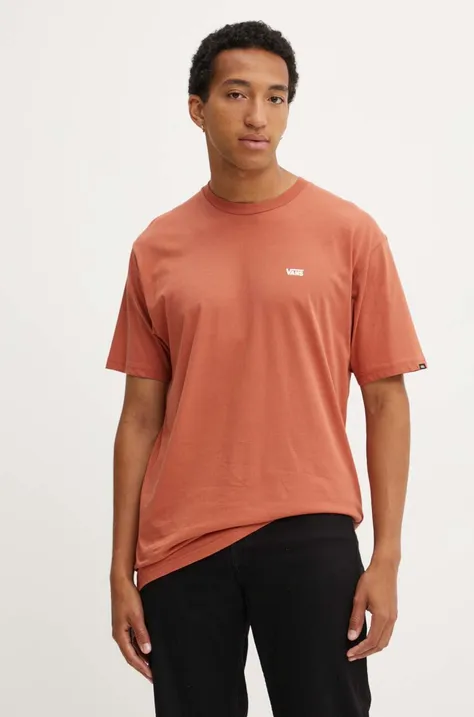 Хлопковая футболка Vans мужская цвет оранжевый с принтом VN0A3CZEC9J1