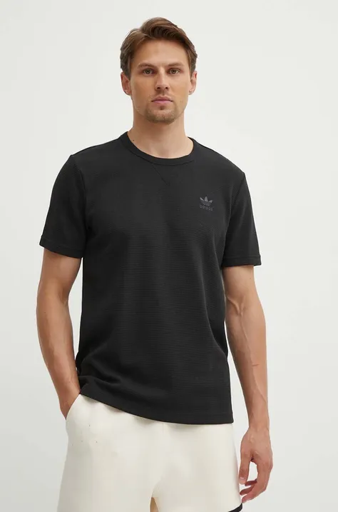 adidas Originals tricou barbati, culoarea negru, neted, IW5804