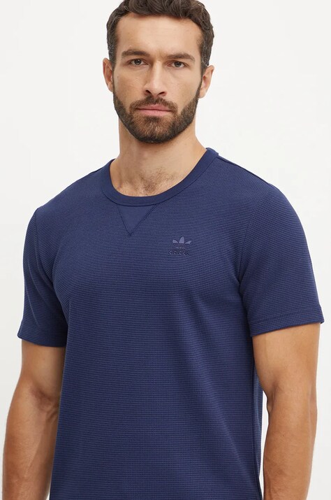 adidas Originals tricou barbati, culoarea albastru marin, neted, IY2298