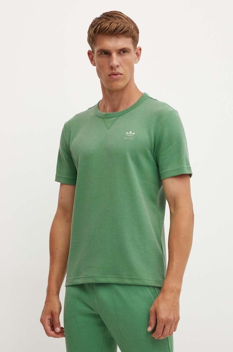 adidas Originals t-shirt męski kolor zielony gładki IY2303