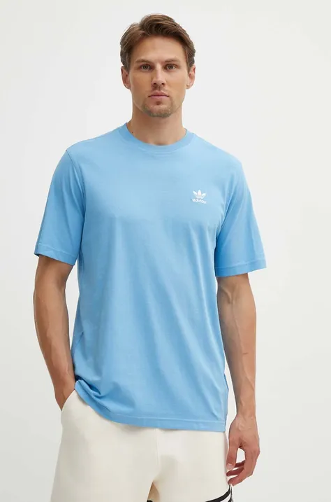 adidas Originals t-shirt bawełniany męski kolor niebieski gładki IZ2099
