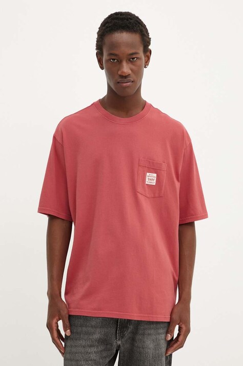 Levi's tricou din bumbac barbati, culoarea rosu, neted, A5850