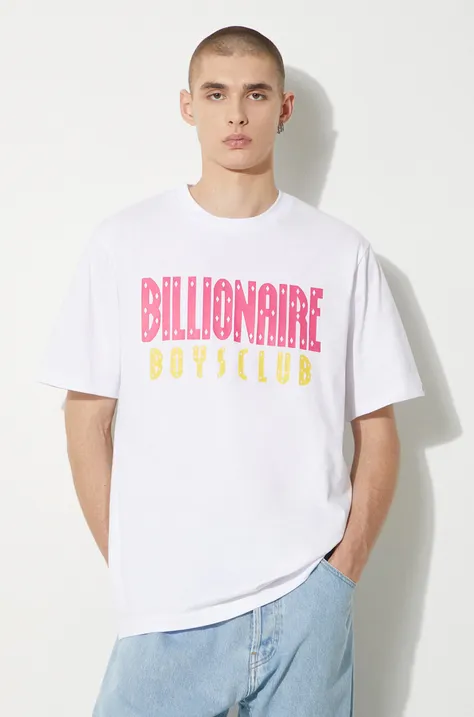 Billionaire Boys Club t-shirt bawełniany Straight Logo męski kolor biały z nadrukiem B24243