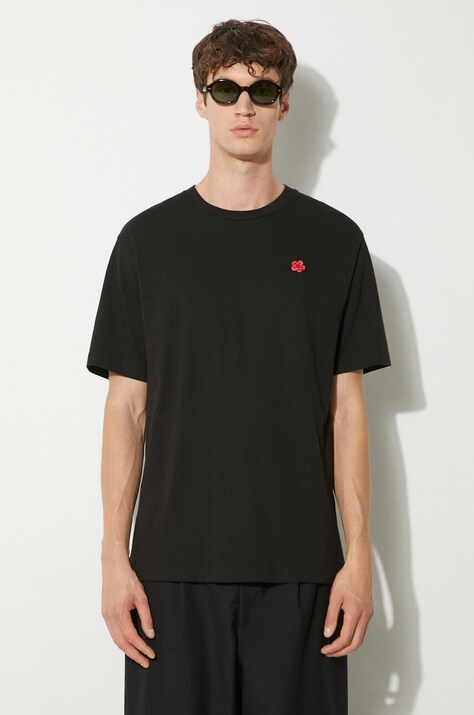 Памучна тениска Kenzo Gots Boke Classic в черно с апликация FE65TS4744SG.99J