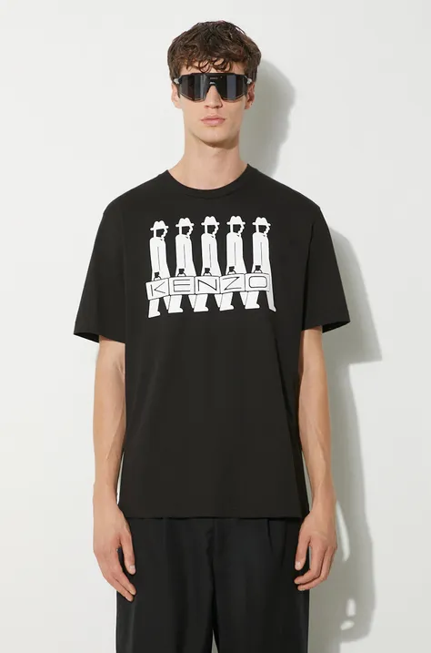 Kenzo cotton t-shirt Business Classic men’s black color with a print FE65TS2894SG.99J