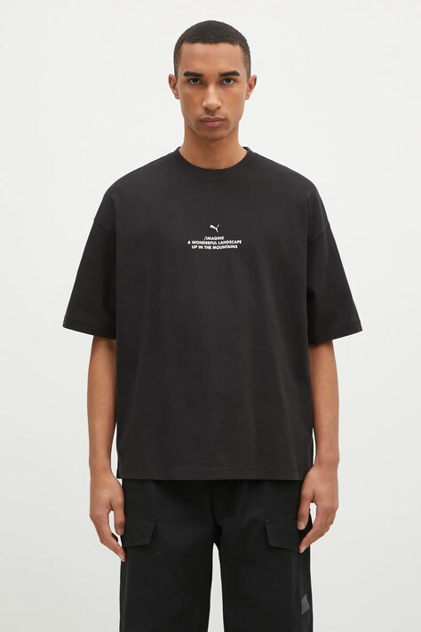 Puma cotton t-shirt UNTERGRUND men’s black color with a print 626663