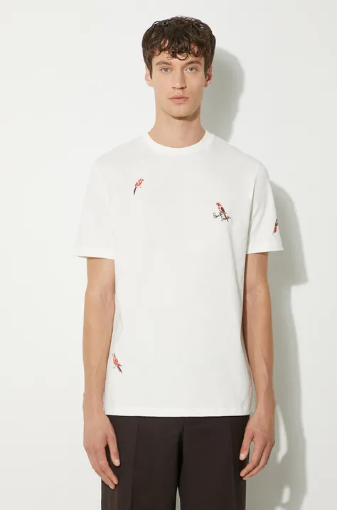Paul Smith t-shirt bawełniany męski kolor biały z aplikacją M1R-919T-NP4322