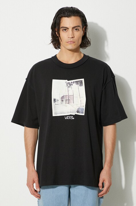 Vans t-shirt bawełniany Premium Classics LX Broadway męski kolor czarny z nadrukiem VN000HQ8BLK1